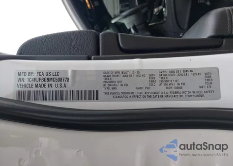 2021 Jeep Grand Cherokee Limited 4X4 from USA, damaged, VIN 1C4RJFBG9MC508778